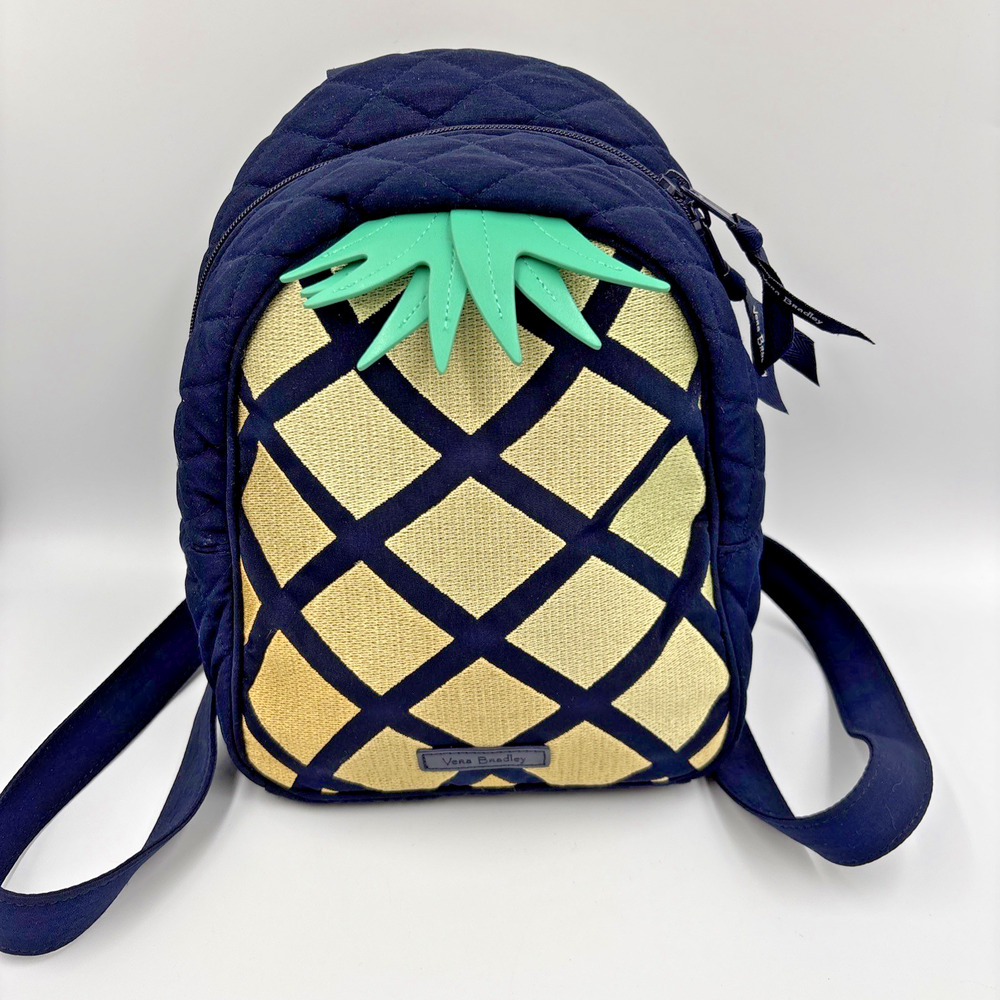 Vera Bradley Womens Pineapple Mini travel Backpack Navy